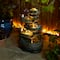 Glitzhome® 23" Natural LED 5-Tier Stacked Stone Outdoor Fountain